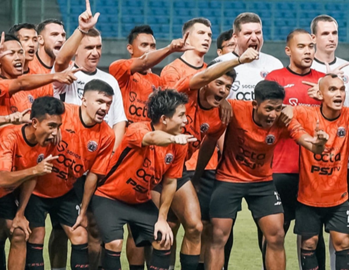 Para pemain Persija Jakarta kala berlaga.