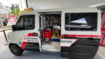 Mitsubishi L100 EV disulap jadi servis car.