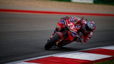 Enea Bastianini menjadi pembalap tercepat pada kualifikasi MotoGP Portugal 2024.