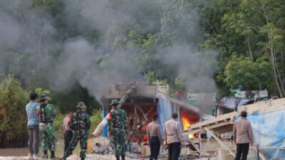 Tambang Emas Tanpa Izin Dibakar, Aksi Penertiban di Rimbo Tengah, Bungo