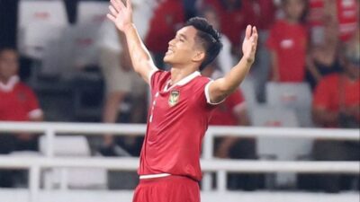 Rizky Ridho kala membela Timnas Indonesia.