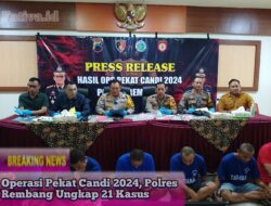Operasi Pekat Candi 2024, Polres Rembang Ungkap 22 Kasus