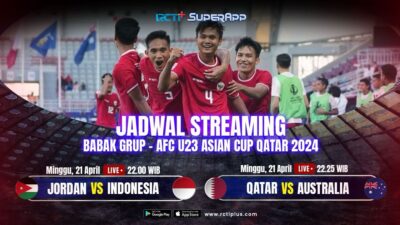 Saksikan perjuangan Timnas Indonesia U-23 melawan Timnas Yordania U-23 di RCTI+.