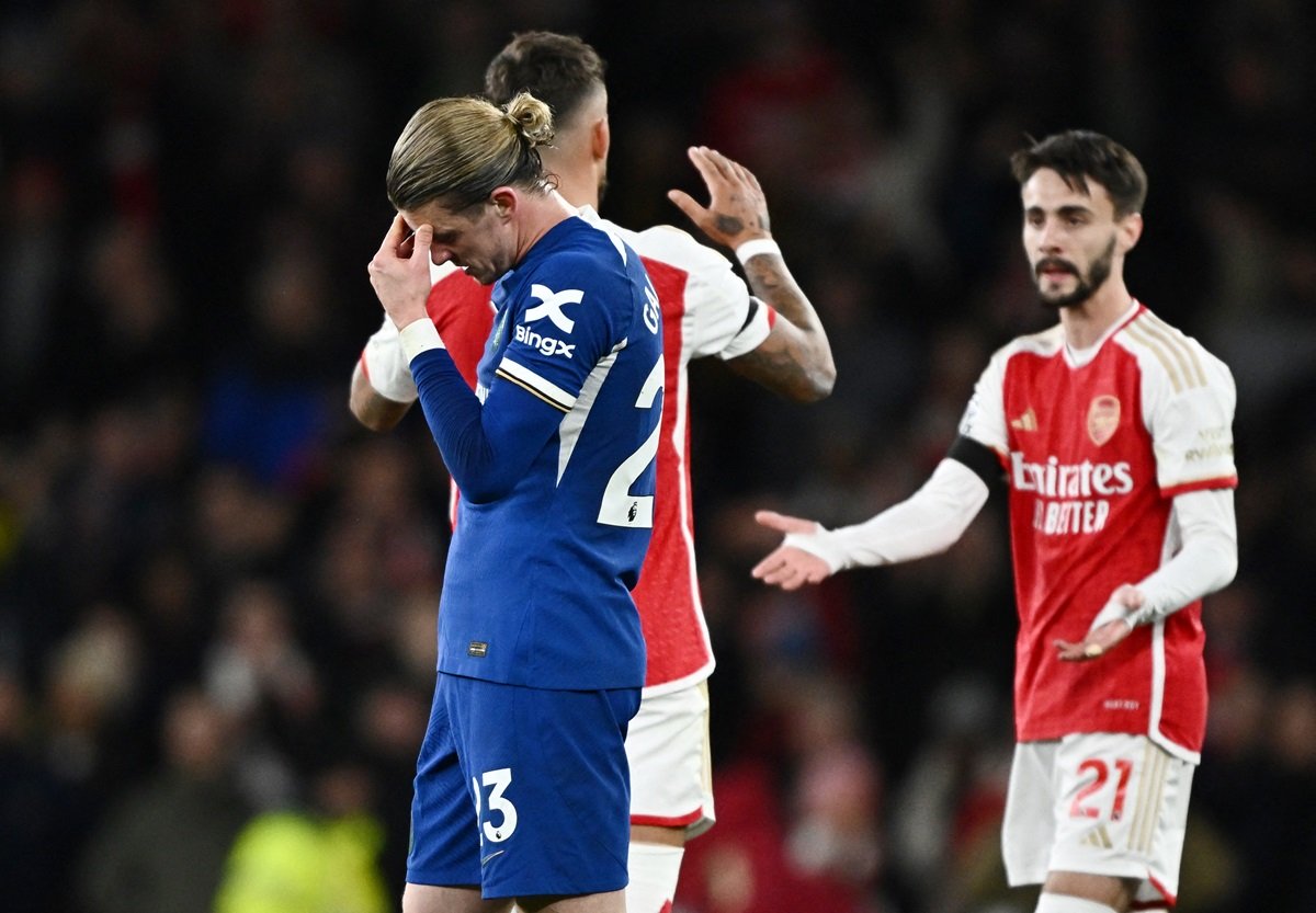 Laga Arsenal vs Chelsea di Liga Inggris 2023-2024.