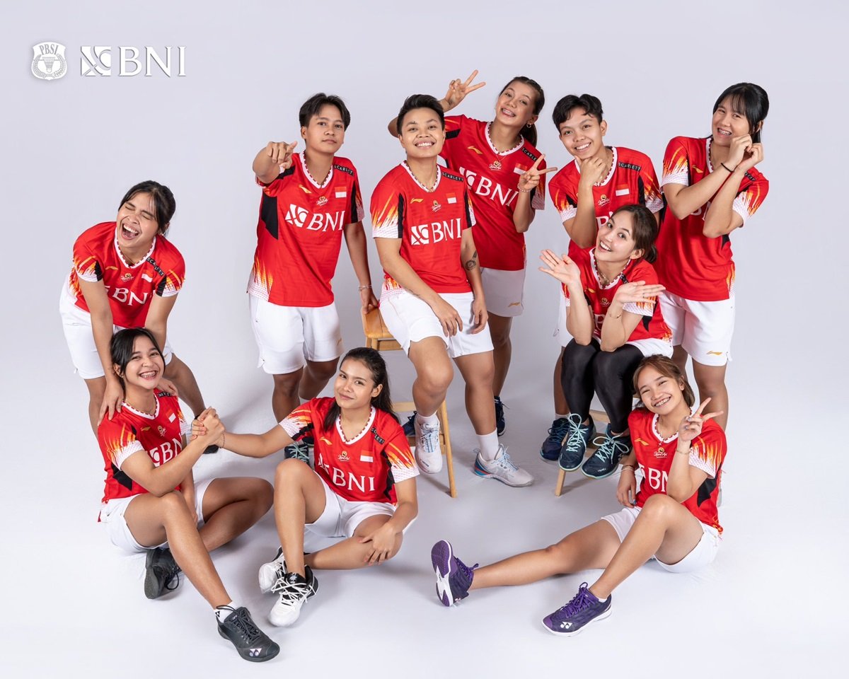 Tim bulu tangkis Indonesia di Piala Uber 2024.