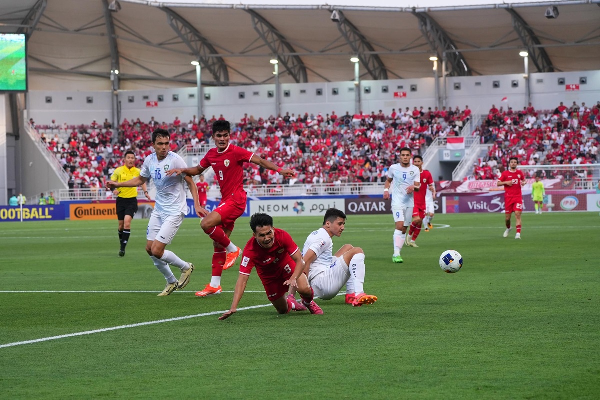 Laga Timnas Indonesia U-23 vs Timnas Uzbekistan U-23 di Piala Asia U-23 2024.