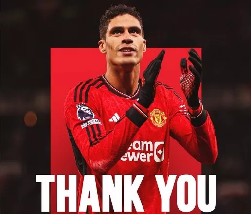 Raphael Varane resmi tinggalkan Manchester United di akhir musim 2023-2024.