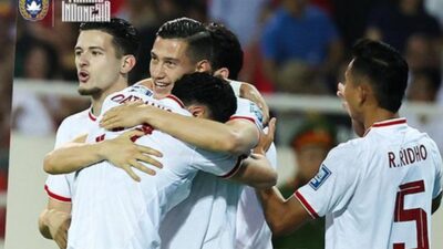 Para pemain Timnas Indonesia kala berlaga.