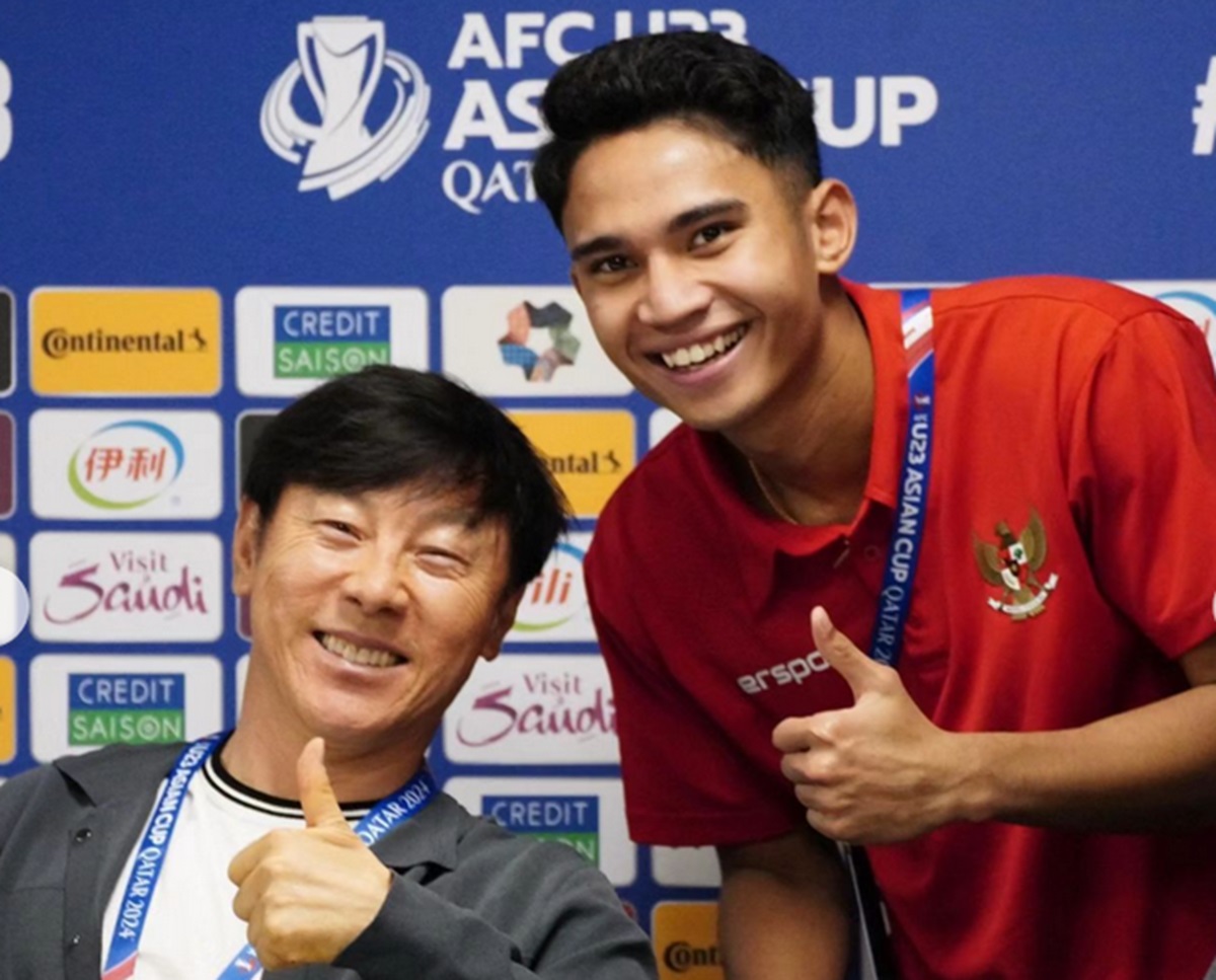 Shin Tae-yong dan para pemain Timnas Indonesia.