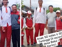 Viral, Sagil Murid SD di Kerinci Berpostur 2 Meter