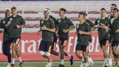Para pemain Timnas Filipina kala berlatih.