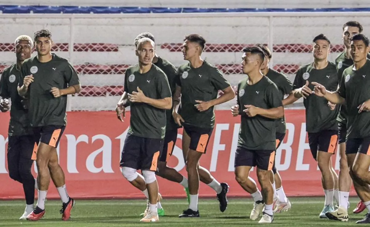 Para pemain Timnas Filipina kala berlatih.
