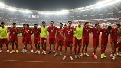 Para pemain Timnas Indonesia kala berlaga.