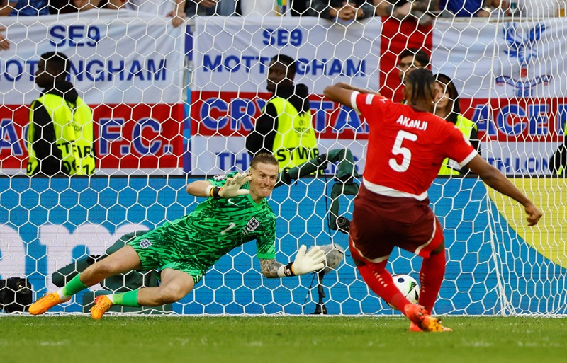 Momen adu penalti Timnas Inggris vs Swiss di perempatfinal Euro 2024.