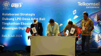 Kemitraan Telkomsel Enterprise dengan PT USSI dan LPD Bali.