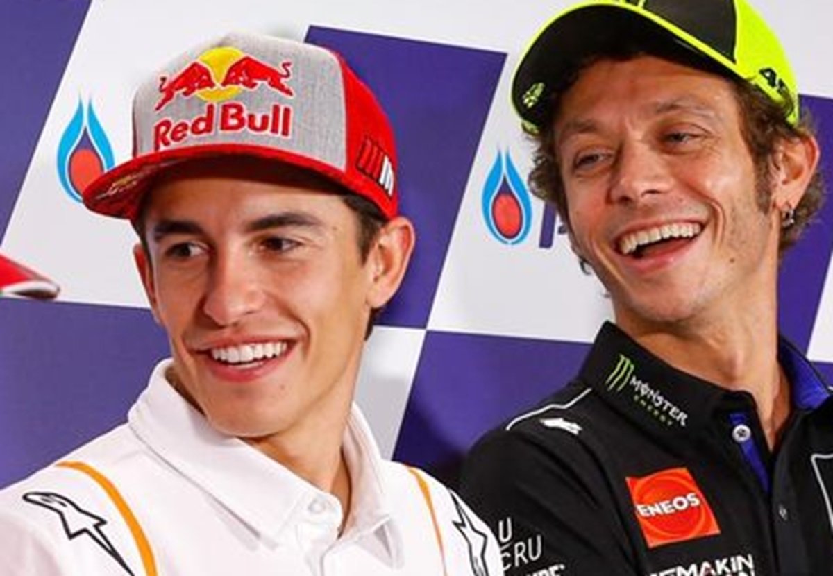 Marc Marquez dan Valentino Rossi kala mentas di MotoGP.