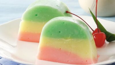 Puding Roti Rainbow