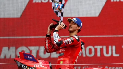 Luca Marini, Marco Bezzecchi, Fabio di Giannantonio, dan Francesco Bagnaia, Pembalap dari Tim Valentino Rossi