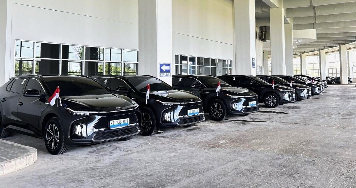 Upacara HUT Ke-79 RI di IKN, Toyota kerahkan 40 mobil listrik.