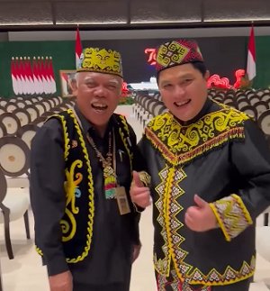 Menteri PUPR Basuki dan Menteri BUMN Erick Thohir di IKN