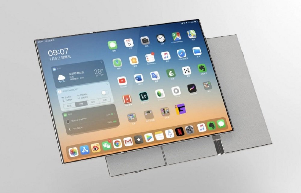 Konsep Ponsel Lipat Tiga Oppo.