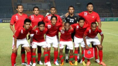 Penampakan skuad Timnas Indonesia pada 2012.