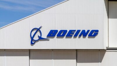 Ilustrasi logo Boeing.