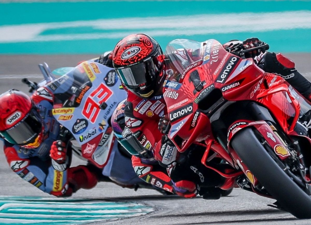 Duel Bagnaia vs Martin vs Marquez di MotoGP Malaysia 2024.