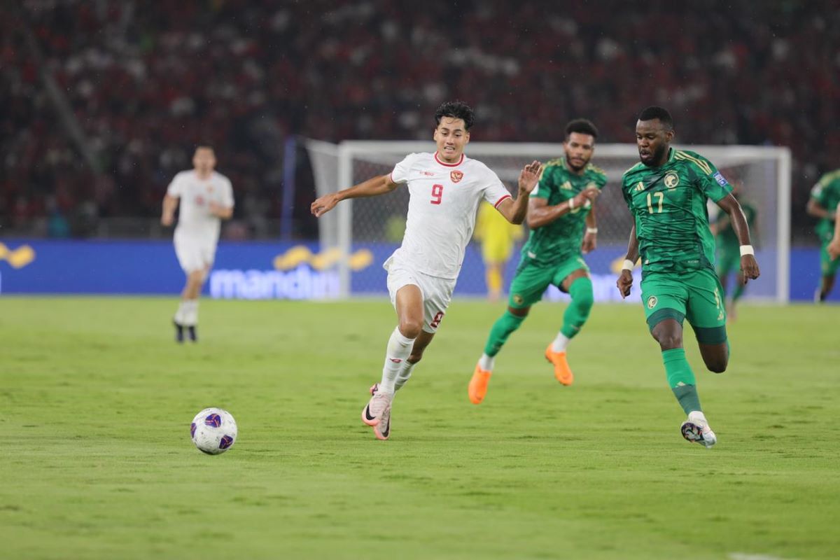 Rafael Struick saat mentas di laga Timnas Indonesia vs Arab Saudi.