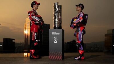 Francesco Bagnaia dan Jorge Martin berduel ketat di perebutan gelar juara MotoGP 2024.