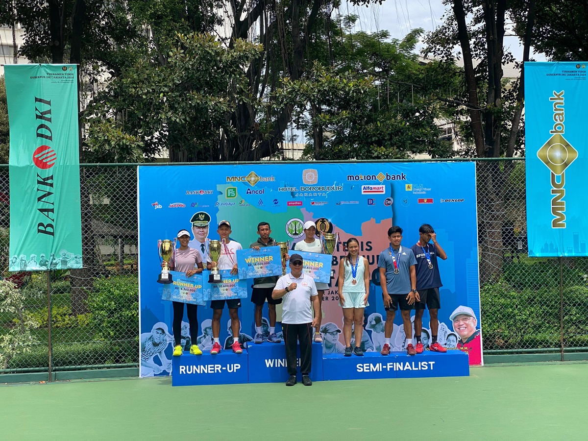 Atlet muda mendominasi podium juara turnamen tenis Piala Pj Gubernur DKI Jakarta 2024
