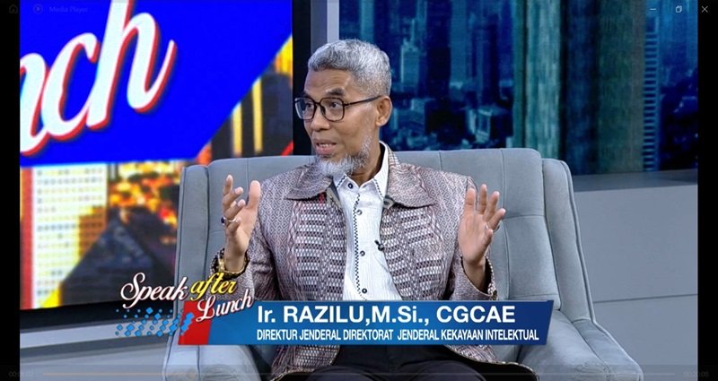 Dirjen Direktorat Jenderal Kekayaan Intelektual Kementerian Hukum Razilu dalam dalam program Lunch Break, iNews TV, Rabu (4/12/2024).
