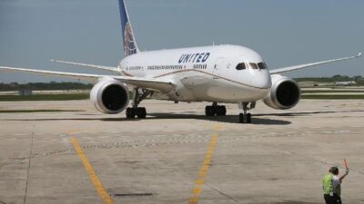 Pesawat maskapai United Airlines.