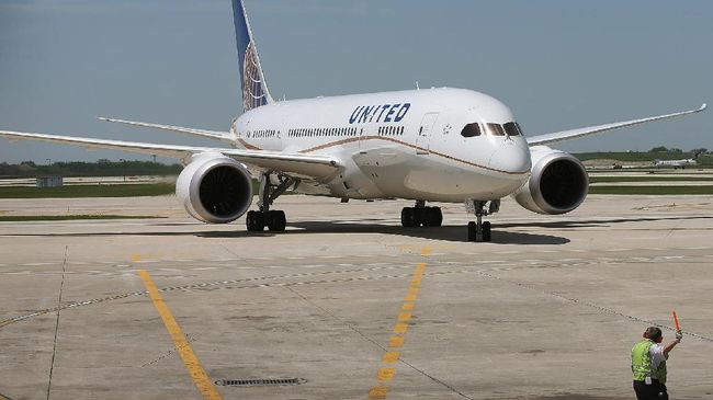 Pesawat maskapai United Airlines.
