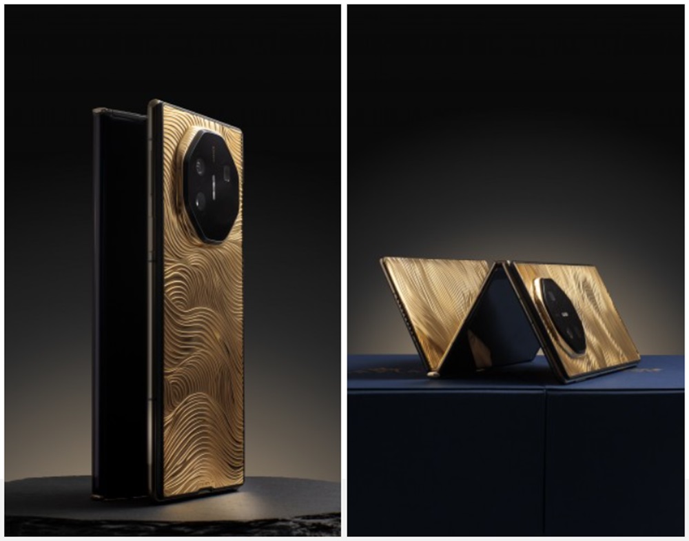 Caviar meluncurkan ponsel Huawei Mate XT berlapis emas 18 karat.
