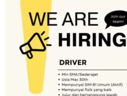 Cari Kerja? PT. Tunas Global Cemerlang Membuka Posisi Driver