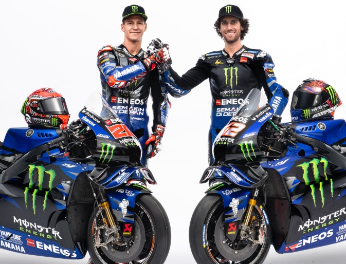 Dua pembalap Tim Monster Energy Yamaha, Fabio Quartararo bersama Alex Rins.