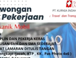 Peluang Karir di PT Kurnia Indah Trans, Mekanik dan Admin Travel Dibutuhkan Segera