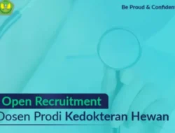 Kesempatan Karir di Universitas Bung Hatta, Dosen Prodi Kedokteran Hewan