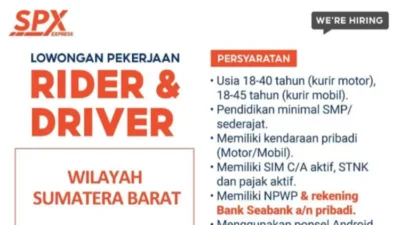 SPX Express Buka Lowongan untuk Kurir Motor dan Mobil, Simak Persyaratannya