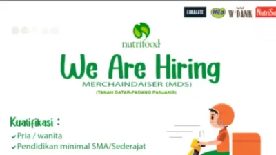Bergabung dengan Nutrifood! Lowongan Merchandiser Januari 2025 di Tanah Datar dan Padang Panjang