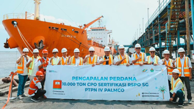 Dorong Devisa, PTPN IV PalmCo Ekspor CPO Bersertifikasi RSPO Senilai 9 Juta Dolar