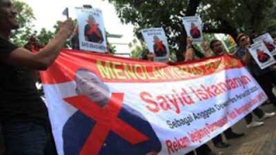 Demonstran Tolak Sayid Iskandarsyah, Aksi di Dewan Pers Sempat Memanas