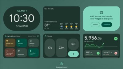 Widget layar kunci Android.