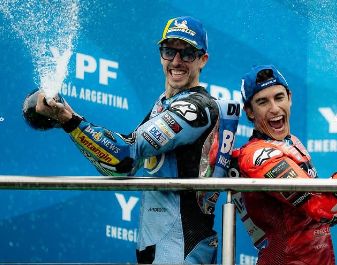 Alex Marquez dan Marc Marquez di MotoGP 2025.
