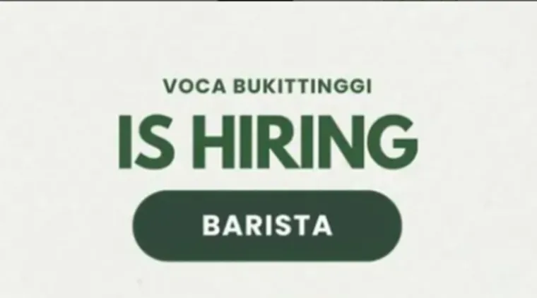 Kesempatan Emas! VOCA Bukittinggi Buka Lowongan untuk Barista, Waiters, dan Kitchen Staff