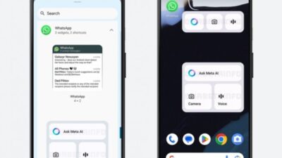 Widgets Meta AI pada WhatsApp.