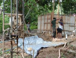 Satgas TMMD 123 Kodim 1510/Sula Pasang Instalasi Pipa Sumur Bor Untuk Penuhi Kebutuhan Air Bersih