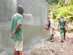 Pembuatan Bak Penampungan Air TMMD 123 Kodim 1510/Sula Hampir Selesai