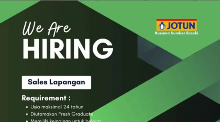 Lowongan Kerja Padang! Jotun Membutuhkan Seseorang Untuk Posisi Sales Lapangan, Simak Persyaratannya!